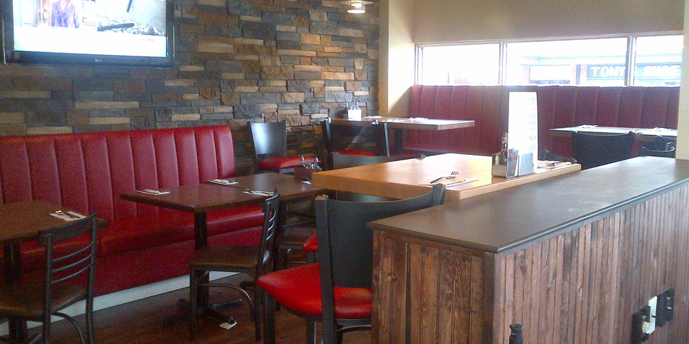 Newly renovated seating at Joey's Crowfoot
