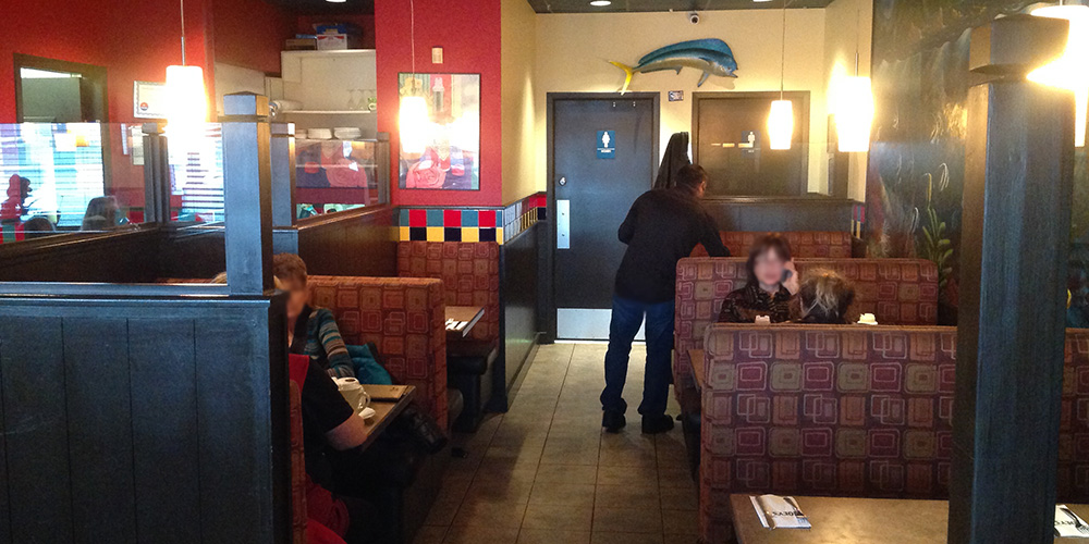 Booth seating for customers of Joey's Spruce Grove