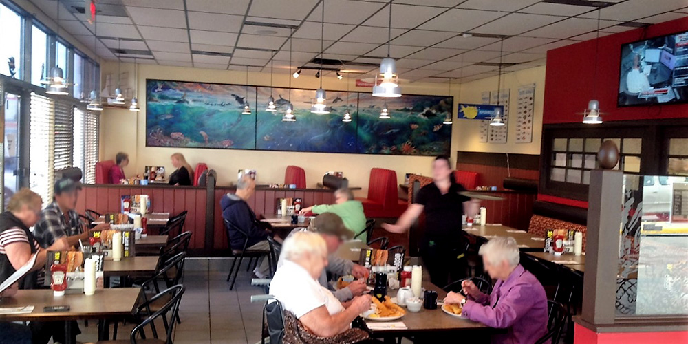 Customers dining at Joey's Worobetz