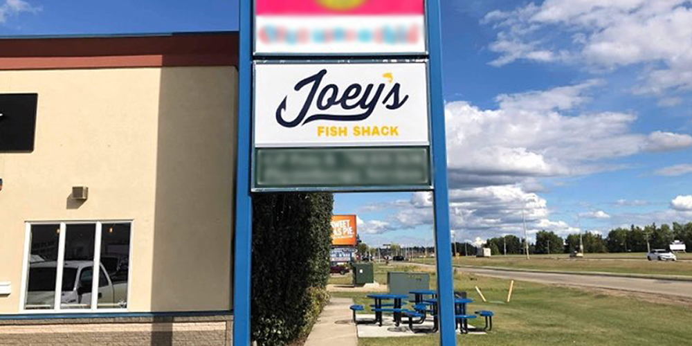Board Sign On Our Joey's In Grande Prairie